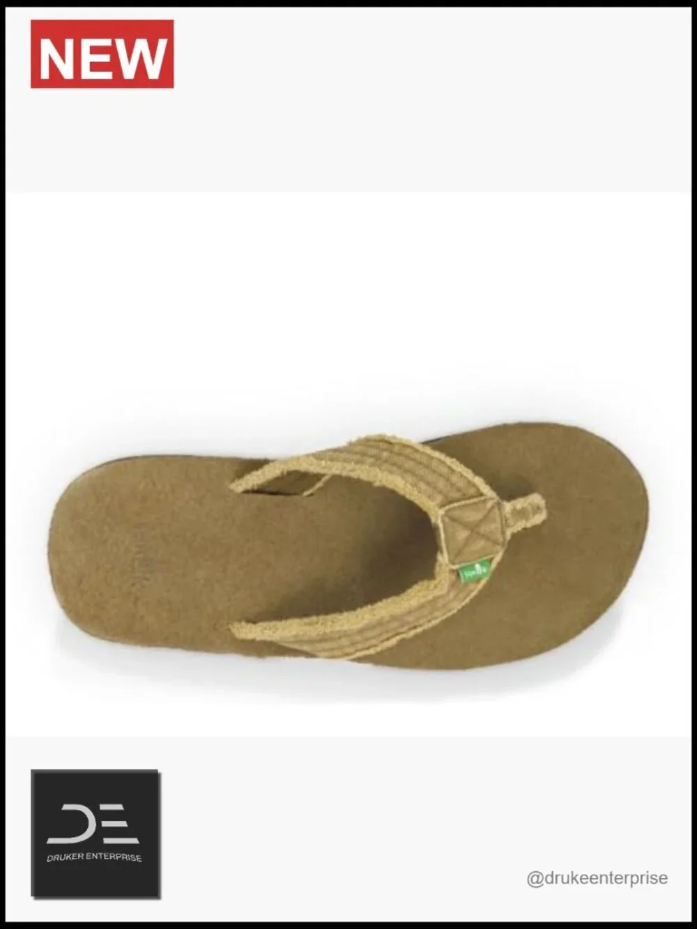 Frayed Canvas Strap Cushioned Flip Flop Sandals Mens